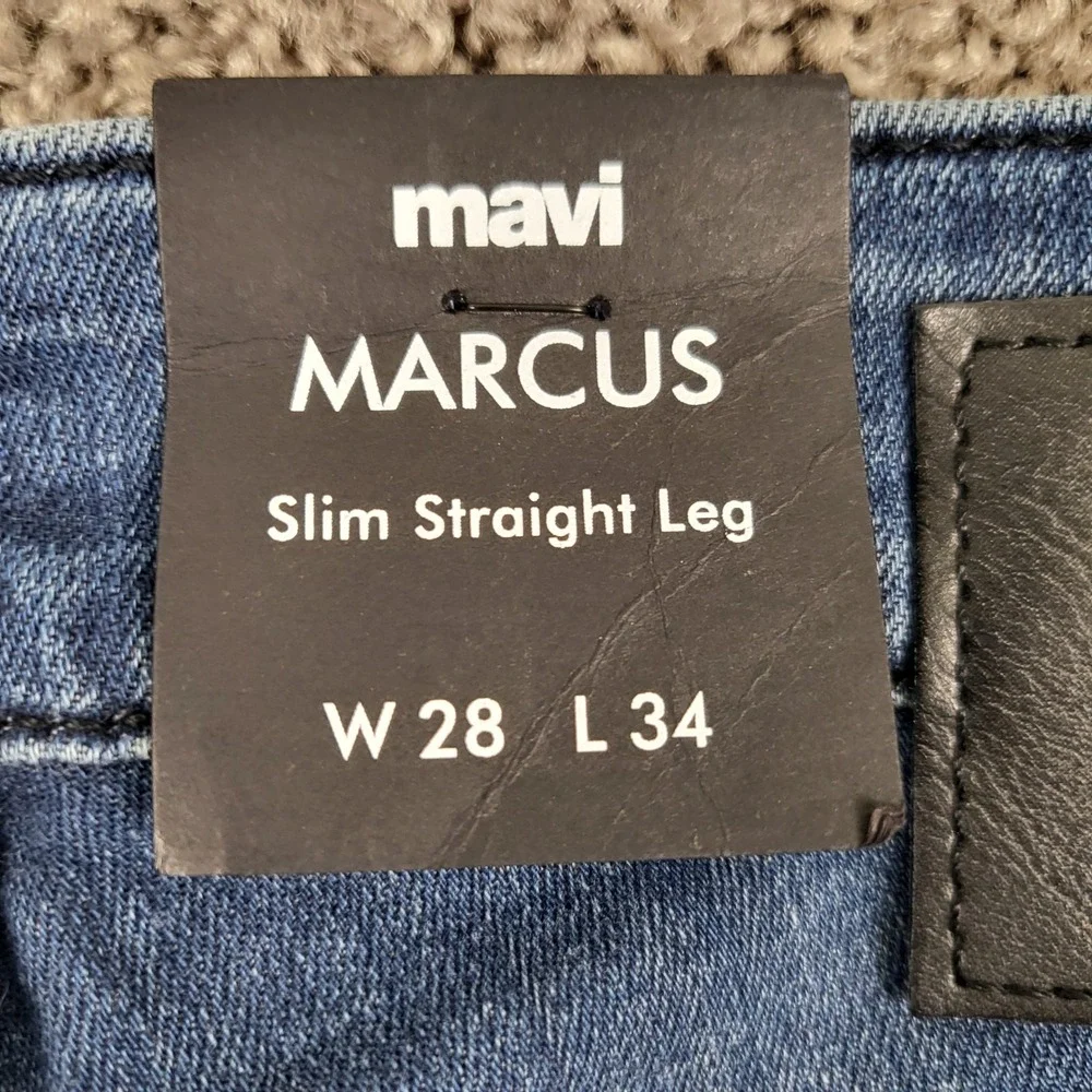 Mavi Men's Marcus Slim Straight Jeans 28x34 Midnight Miami Dark Wash Stretch NWT